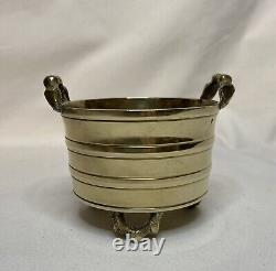 Chinese Miniature Polished Brass Bamboo Pot RARE