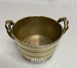 Chinese Miniature Polished Brass Bamboo Pot RARE