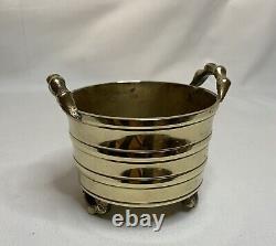 Chinese Miniature Polished Brass Bamboo Pot RARE