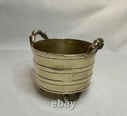 Chinese Miniature Polished Brass Bamboo Pot RARE