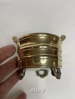 Chinese Miniature Polished Brass Bamboo Pot RARE