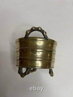 Chinese Miniature Polished Brass Bamboo Pot RARE