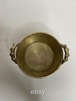 Chinese Miniature Polished Brass Bamboo Pot RARE