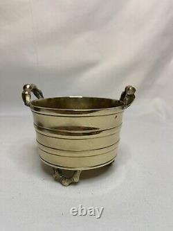 Chinese Miniature Polished Brass Bamboo Pot RARE