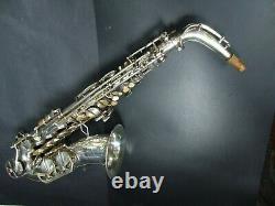 DOLNET Paris Alto Saxophone Silver Plated Serial # 36193 Orig. Case 1940 France