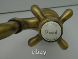 Davinci PAN101FB Bridge Lav / Bathroom Faucet Antique Brass France New #P12