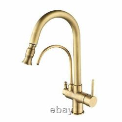 Deck Mounted Pull Out Hot Cold Water Filter Tap Three Ways Mixer Sink Faucet