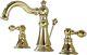 Derengge Gold Finish Bathroom Faucet 8 Inch Standard, Polished Brass