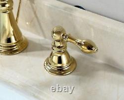 Derengge Gold Finish Bathroom Faucet 8 Inch Standard, Polished Brass