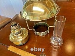 Dhr Polished Brass Clipper Hanging Oil Lamp Lg 29 Oz Font 17 Tall