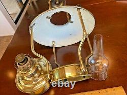 Dhr Polished Brass Clipper Hanging Oil Lamp Lg 29 Oz Font 17 Tall