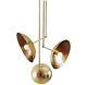 Domed Polished Brass Chandelier 3 Light Handmade Modern Stylish Sputnik Light