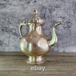 EXTRA LARGE 11 Antique Heavy Brass Tea Coffee Pot RESTORED and Polished