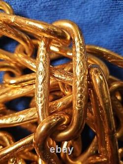 Embossed Ornate Polished Brass Finish 3gauge Chandelier chain 13Ft