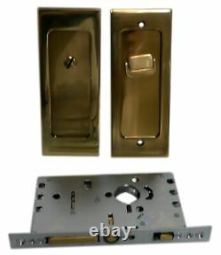 Emtek 21157 French Antique Brass-Polished Privacy Pouch Entry Dovetail Clasp
