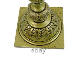 FINE ANTIQUE RUSSIAN / POLISH BRASS CANDLESTICKS JUDAICA SABBATH Fraget WARSAW