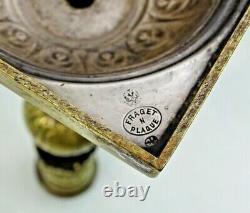 FINE ANTIQUE RUSSIAN / POLISH BRASS CANDLESTICKS JUDAICA SABBATH Fraget WARSAW