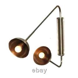 Float Two Arm Wall Sconce Brass Dome Antique Style Swing Wall Lamp Light Fixture