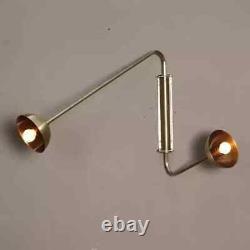 Float Two Arm Wall Sconce Brass Dome Antique Style Swing Wall Lamp Light Fixture