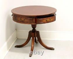 GORDON'S Late 20th Century Mahogany & Leather Drum Side Table