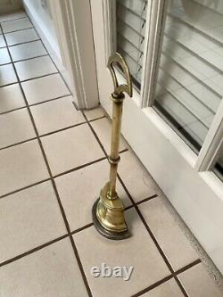 Genuine Antique Victorian Brass With Polished Steel Base Door Stop Door Porter
