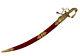 Gold Polished Wedding Talwar/ Sword Red Velvet Scabbard Newly Made 38 Inches
