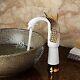 Golden White Swan Bathroom Sink Tap Single Lever Hot&cold Waterfall Mixer Faucet