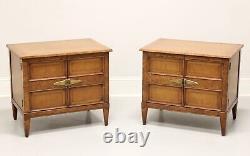 HENREDON Sequent Mid Century Burlwood Nightstands Pair