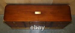 Harrods Kenney Mahogany & Brass Military Campaign Sideboard Chest Of Drawers