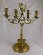 Impressive Antique Judaica Brass Polish 4-light Eagle Candelabra Sabbath