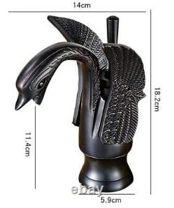 InArt Single Hole Single-Handle Bathroom Swan Faucet in Balck Antique Bronze