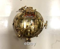 Industrial Style Mini Solid Brass Bulkhead Deck Wall Light Picked polished