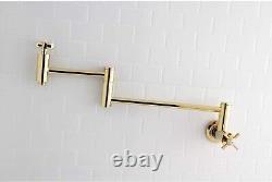 KINGSTON BRASS Millennium Kitchen Sink Pot Filler Faucet Polished Brass KS8102ZX