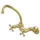 Ks214pb Wall Mount Kitchen Faucet Polished Brass By Kingston Brass