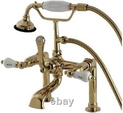 Kingston Brass Aqua Vintage Polished Brass Clawfoot Tub Telephone Faucet AE107T2