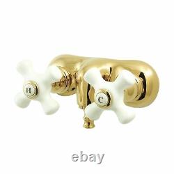 Kingston Brass CC49T2 Vintage 3-3/8-Inch Wall Mount Tub Faucet, Polished Brass
