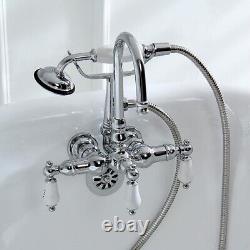 Kingston Brass Vintage Clawfoot Tub Filler & Hand Shower Polished Chrome CC10T1