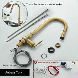 Kitchen Faucets Touch Control Pull Out Antique Bronze Crane Hot Cold Mixer Tap