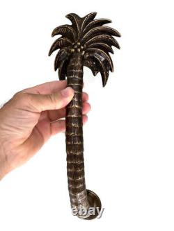 Light weight 16 Polished large Palm tree Door pull handle aged brass 40cm B