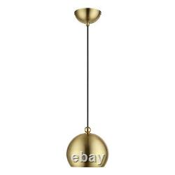 Livex Stockton 45481-01 Pendant Light Antique Brass withPolished Brass