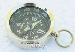 Lot Of 100 Pcs Brass Polish Finish Nautical Marine Maritime Compass Key Ring