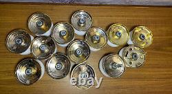 Lot of 14 GAINSBOROUGH PORCELAIN & Gold Tone Brass DOOR KNOBS Australia Made T1