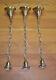 Lot Of 3 Polished Brass Pendant Lights Rewired Sockets Farmhouse Fixtures