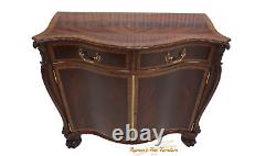 Maitland Smith Banded Flame Mahogany Regency Serpentine Cabinet