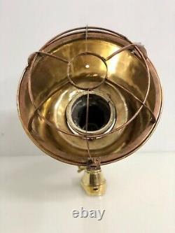 Maritime Antique Solid Brass Polished Industrial Japan Monster Post Mounted Lamp