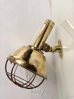 Maritime Antique Solid Brass Polished Industrial Japan Monster Post Mounted Lamp