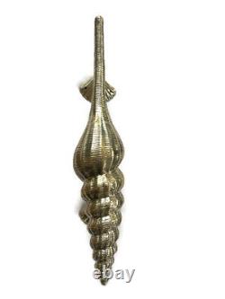 Massive 19 inch Brass Shell Shape Curvy seaside Brass Polished Door Pull B