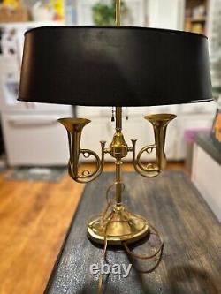 Mid 20th Century Brass Horn Bouillotte Lamp