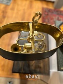 Mid 20th Century Brass Horn Bouillotte Lamp