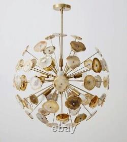 Mid Century Agate Sputnik Chandelier, Modern STELLAR Agate Starburst Chandelier